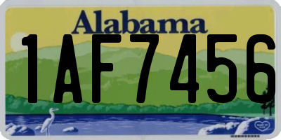 AL license plate 1AF7456