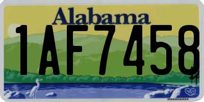 AL license plate 1AF7458
