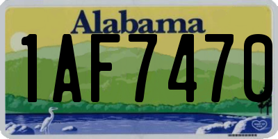 AL license plate 1AF7470