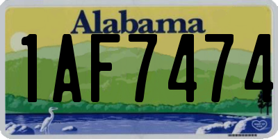 AL license plate 1AF7474