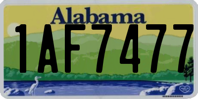 AL license plate 1AF7477