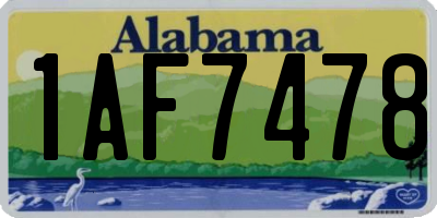 AL license plate 1AF7478