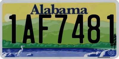 AL license plate 1AF7481