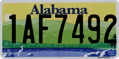 AL license plate 1AF7492