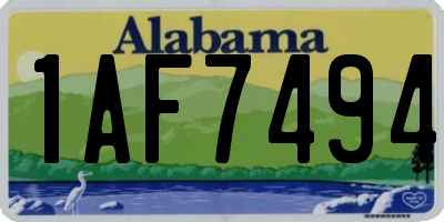 AL license plate 1AF7494