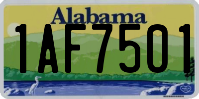 AL license plate 1AF7501