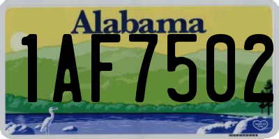 AL license plate 1AF7502