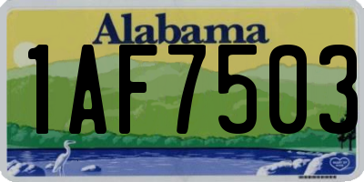 AL license plate 1AF7503