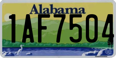 AL license plate 1AF7504