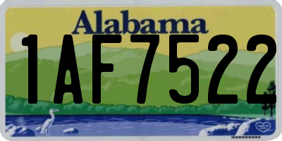 AL license plate 1AF7522