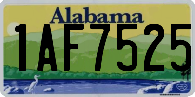 AL license plate 1AF7525
