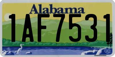 AL license plate 1AF7531