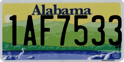 AL license plate 1AF7533