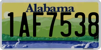 AL license plate 1AF7538