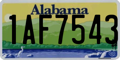 AL license plate 1AF7543