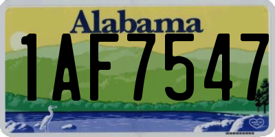 AL license plate 1AF7547