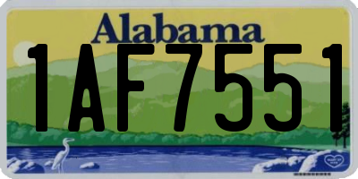 AL license plate 1AF7551