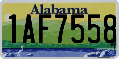 AL license plate 1AF7558
