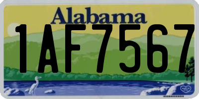 AL license plate 1AF7567