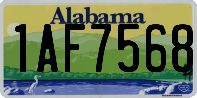 AL license plate 1AF7568