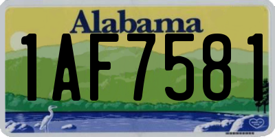 AL license plate 1AF7581