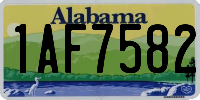 AL license plate 1AF7582