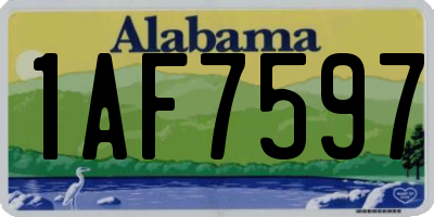 AL license plate 1AF7597