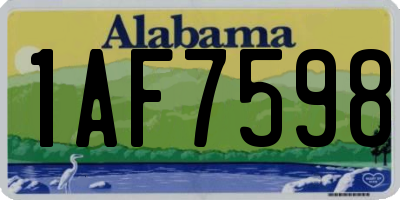 AL license plate 1AF7598