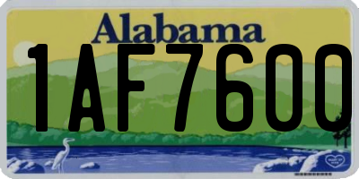 AL license plate 1AF7600
