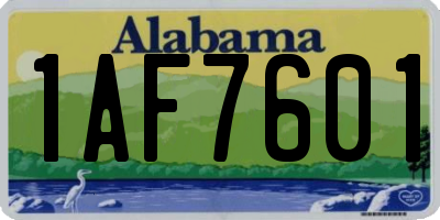 AL license plate 1AF7601
