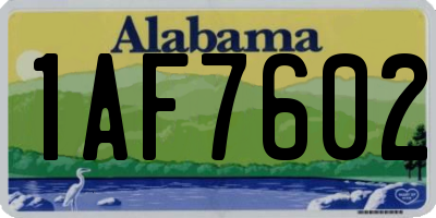 AL license plate 1AF7602