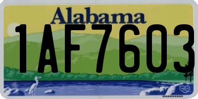 AL license plate 1AF7603