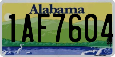 AL license plate 1AF7604