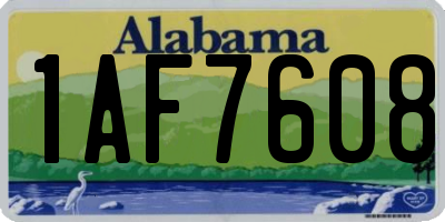 AL license plate 1AF7608