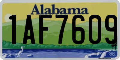 AL license plate 1AF7609