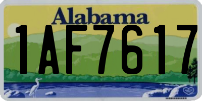 AL license plate 1AF7617