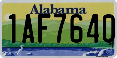 AL license plate 1AF7640