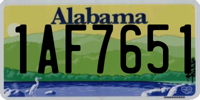 AL license plate 1AF7651