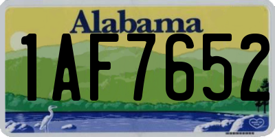 AL license plate 1AF7652