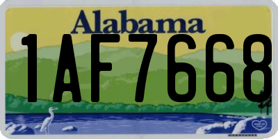AL license plate 1AF7668