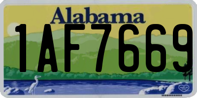 AL license plate 1AF7669