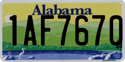 AL license plate 1AF7670