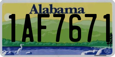 AL license plate 1AF7671