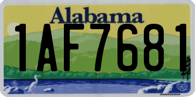 AL license plate 1AF7681