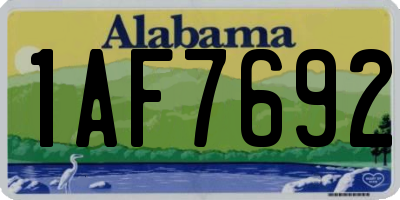 AL license plate 1AF7692