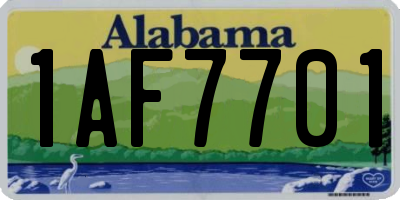 AL license plate 1AF7701