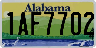 AL license plate 1AF7702