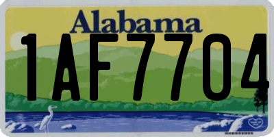 AL license plate 1AF7704