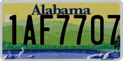 AL license plate 1AF7707