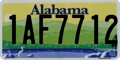 AL license plate 1AF7712